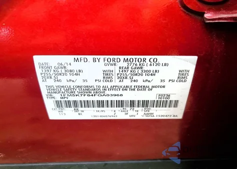 2015 Ford Explorer Limited z USA, uszkodzony, nr VIN 1FM5K7F84FGA03968